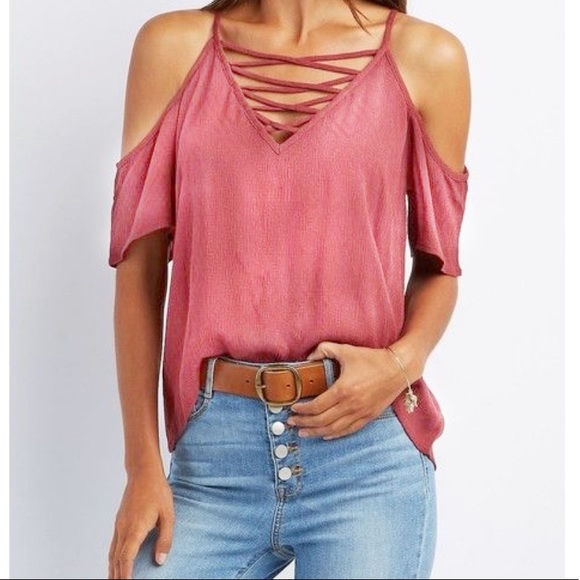 cold shoulder criss cross top